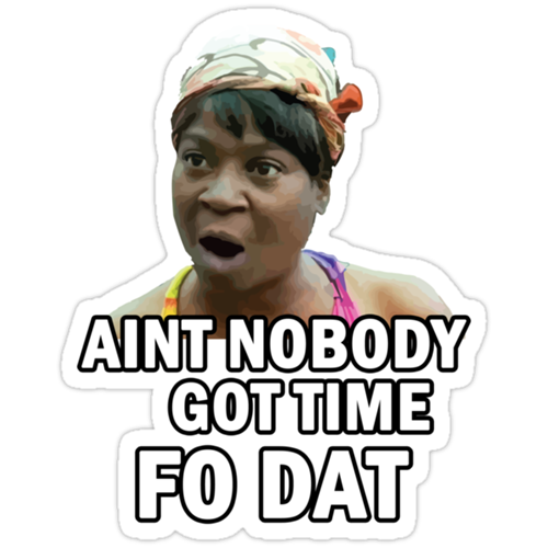 Sticker visual format showing Sweet Brown saying her iconic line